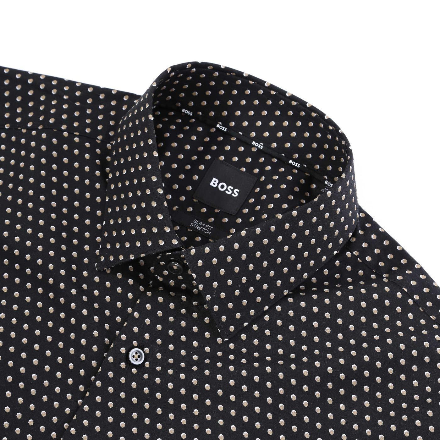 BOSS H Hank S Kent C1 232 Shirt in Black Gold Collar