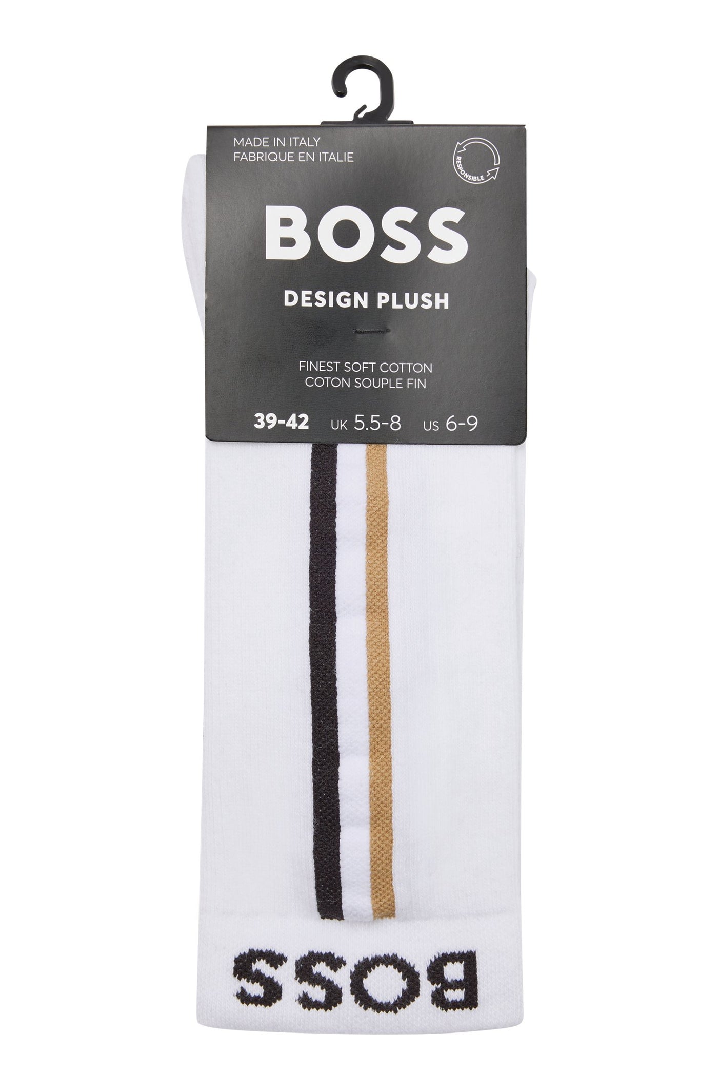 BOSS RS Rib Iconic CC Sock in White