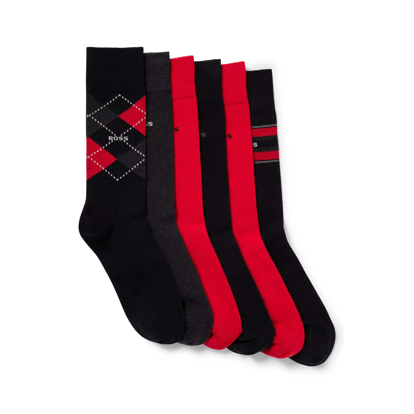 BOSS 6P RS Gift Set CC Sock in Black & Red