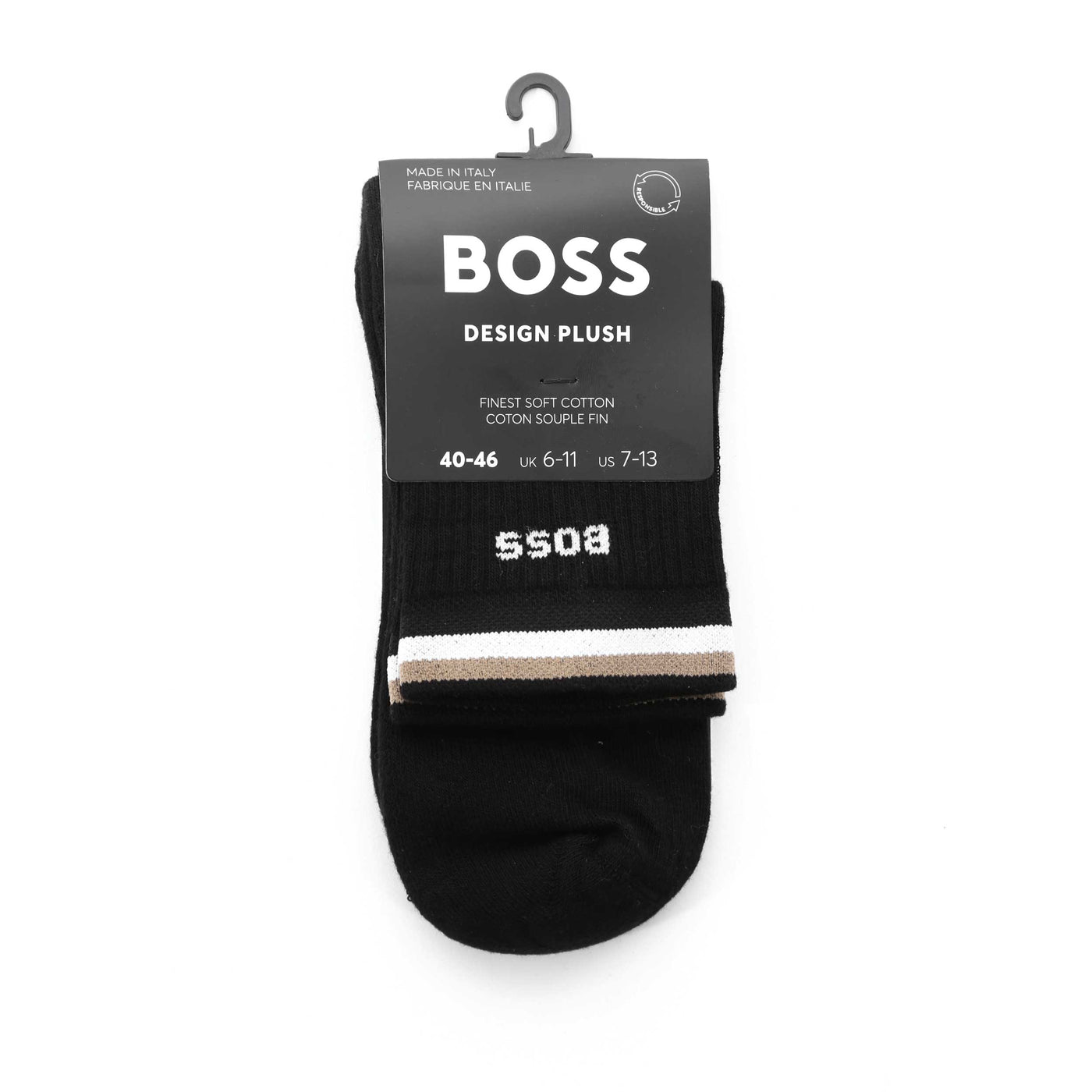 BOSS SH Rib Iconic CC Sock in Black