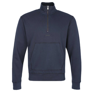 BOSS Zefadehalf Sweat Top in Navy