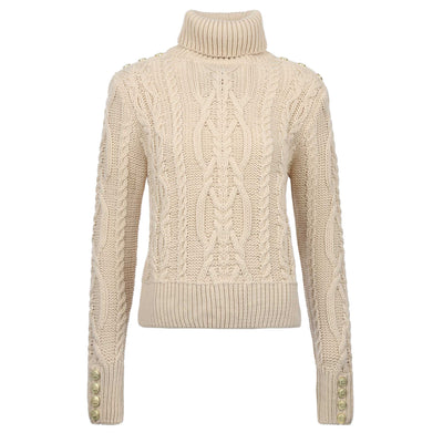 Holland Cooper Belgravia Cable Knitwear in Oatmeal