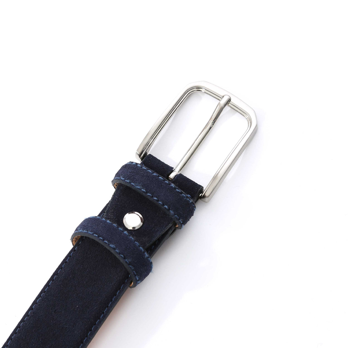 Huxley Tanner Palmer Suede Belt in Navy Buckle