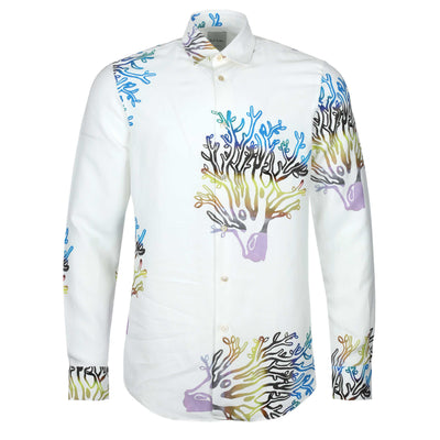 Paul Smith Coral Print Shirt in White