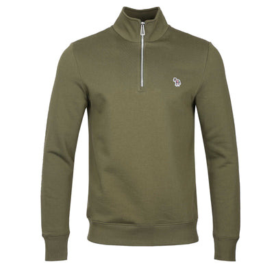 Paul Smith Half Zip Sweat Top in Khaki