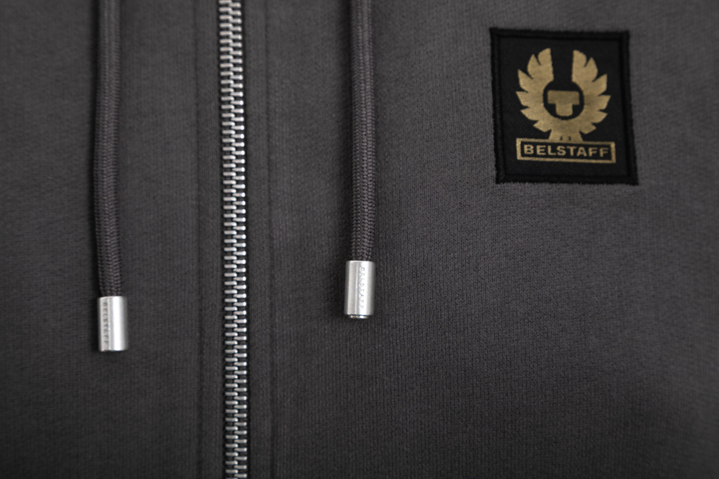 Belstaff Hoodie Sweat Top in Granite Grey Logo