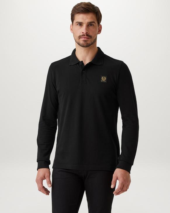 Belstaff Long Sleeve Polo Shirt in Black