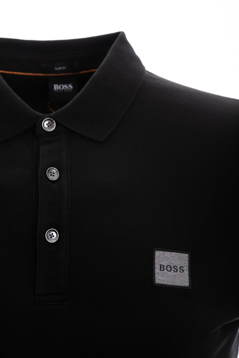 BOSS Passenger 1 Polo Shirt in Black Shoulder