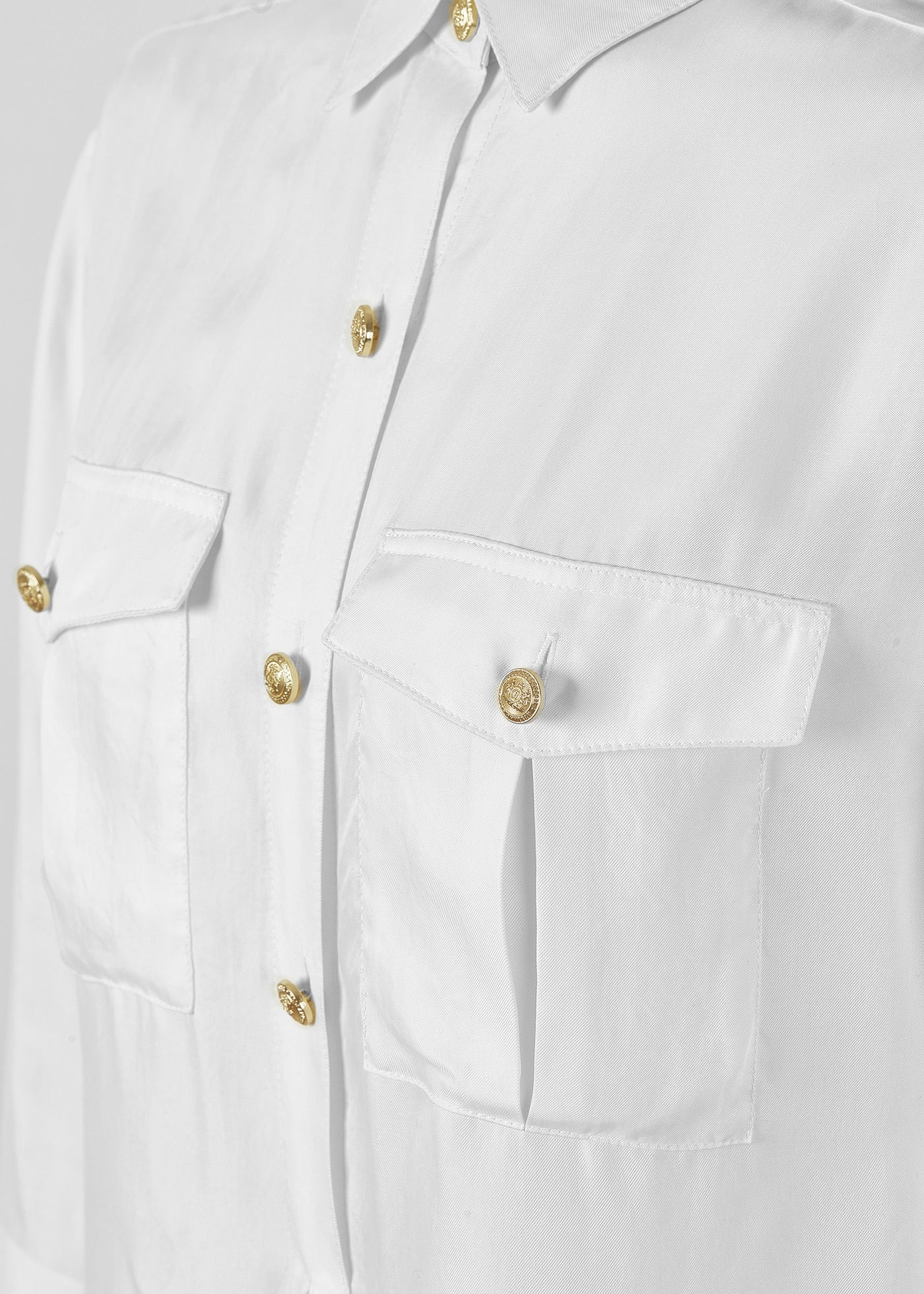 Holland Cooper Relaxed Fit Military Ladies Shirt in White